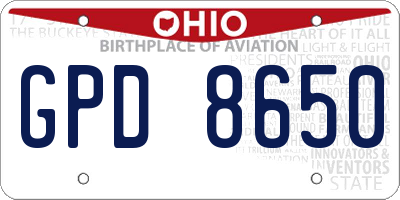 OH license plate GPD8650