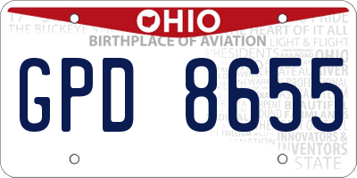 OH license plate GPD8655