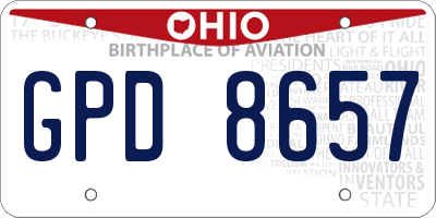OH license plate GPD8657