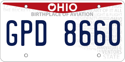 OH license plate GPD8660