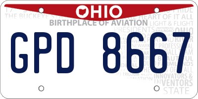 OH license plate GPD8667