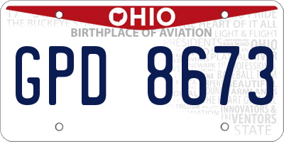 OH license plate GPD8673