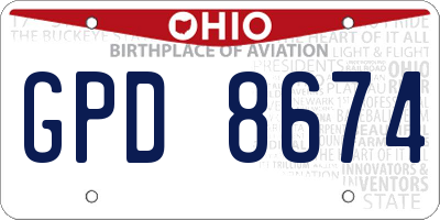 OH license plate GPD8674