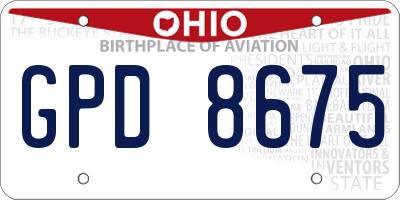 OH license plate GPD8675