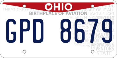 OH license plate GPD8679