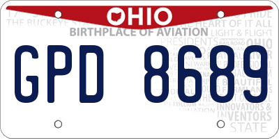 OH license plate GPD8689