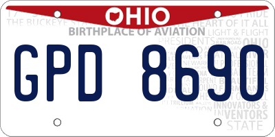 OH license plate GPD8690