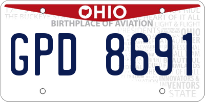 OH license plate GPD8691