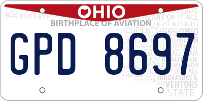 OH license plate GPD8697