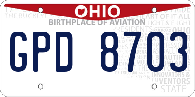 OH license plate GPD8703