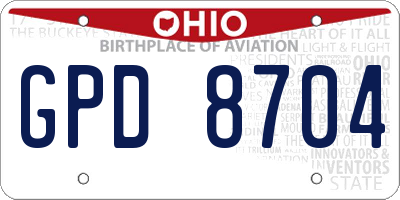 OH license plate GPD8704