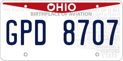 OH license plate GPD8707