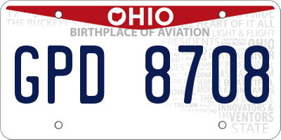OH license plate GPD8708
