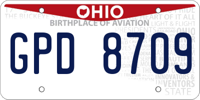 OH license plate GPD8709