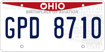 OH license plate GPD8710
