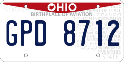 OH license plate GPD8712