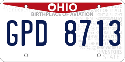 OH license plate GPD8713