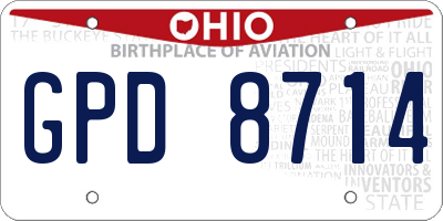 OH license plate GPD8714