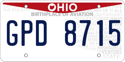 OH license plate GPD8715
