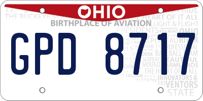 OH license plate GPD8717