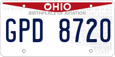 OH license plate GPD8720