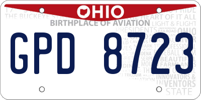 OH license plate GPD8723
