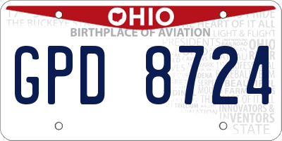 OH license plate GPD8724