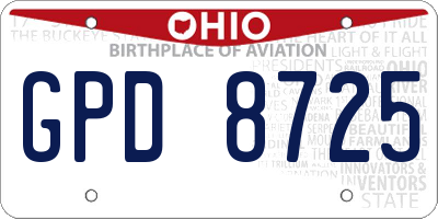 OH license plate GPD8725