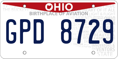OH license plate GPD8729