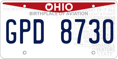 OH license plate GPD8730