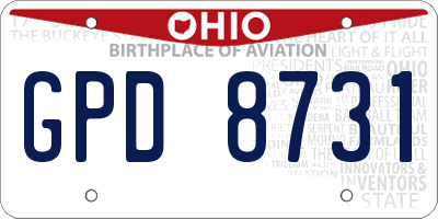 OH license plate GPD8731