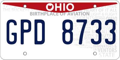 OH license plate GPD8733