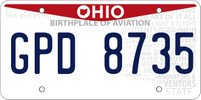 OH license plate GPD8735