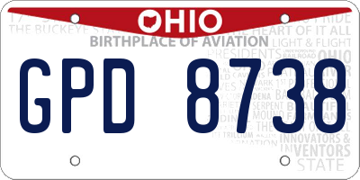 OH license plate GPD8738
