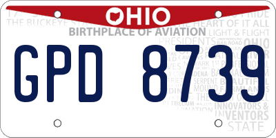 OH license plate GPD8739
