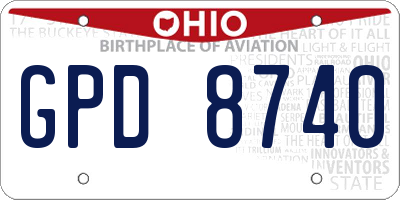 OH license plate GPD8740