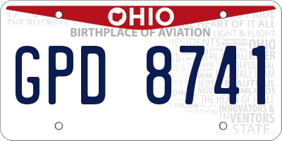 OH license plate GPD8741