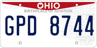 OH license plate GPD8744