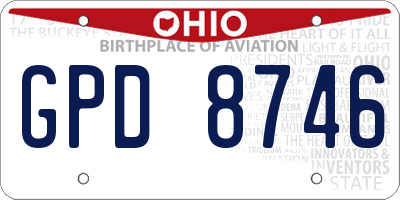 OH license plate GPD8746