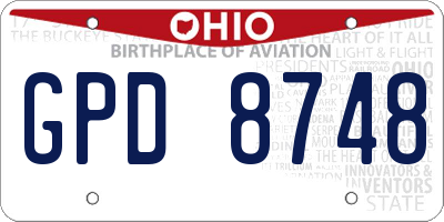 OH license plate GPD8748