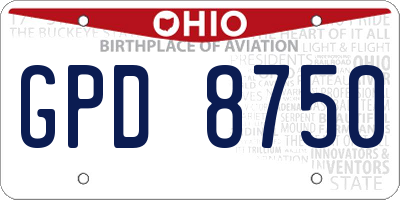OH license plate GPD8750
