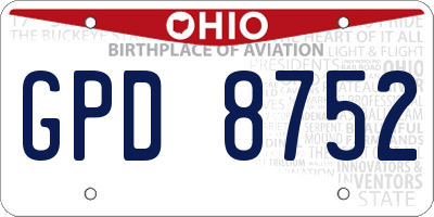 OH license plate GPD8752
