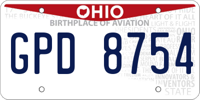 OH license plate GPD8754