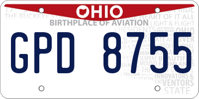 OH license plate GPD8755
