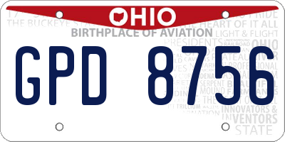 OH license plate GPD8756