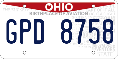 OH license plate GPD8758