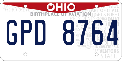 OH license plate GPD8764