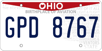 OH license plate GPD8767