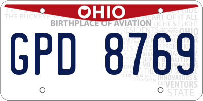 OH license plate GPD8769