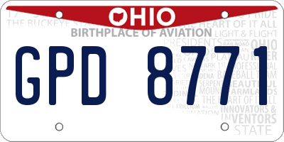OH license plate GPD8771